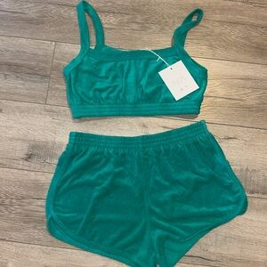 nia dark green matching set